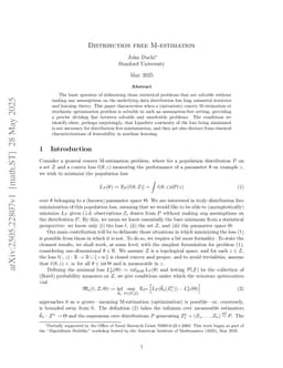 Distribution free M-estimation