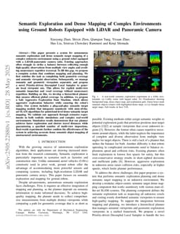 Semantic Exploration and Dense Mapping of Complex Environments using Ground Robots Equipped with LiDAR and Panoramic Camera