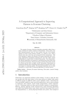 A Computational Approach to Improving Fairness in K-means Clustering