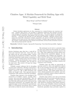 Chainless Apps: A Modular Framework for Building Apps with Web2 Capability and Web3 Trust