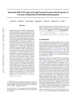 Hyperbolic-PDE GNN: Spectral Graph Neural Networks in the Perspective of A System of Hyperbolic Partial Differential Equations