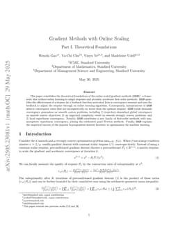 Gradient Methods with Online Scaling Part I. Theoretical Foundations