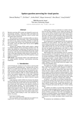 Spoken question answering for visual queries