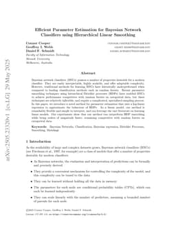 Efficient Parameter Estimation for Bayesian Network Classifiers using Hierarchical Linear Smoothing