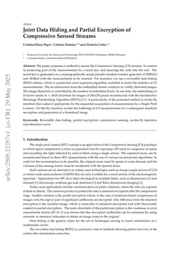 Joint Data Hiding and Partial Encryption of Compressive Sensed Streams