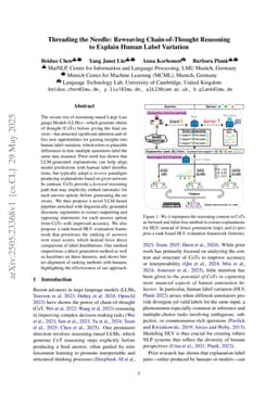 Threading the Needle: Reweaving Chain-of-Thought Reasoning to Explain Human Label Variation