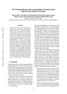 The Warmup Dilemma: How Learning Rate Strategies Impact Speech-to-Text Model Convergence