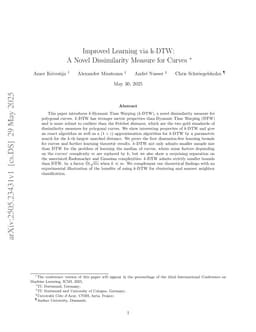 Improved Learning via k-DTW: A Novel Dissimilarity Measure for Curves