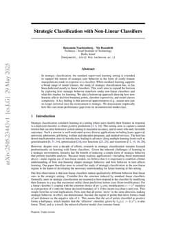 Strategic Classification with Non-Linear Classifiers