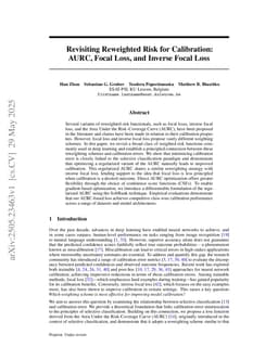 Revisiting Reweighted Risk for Calibration: AURC, Focal Loss, and Inverse Focal Loss