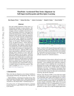 TimePoint: Accelerated Time Series Alignment via Self-Supervised Keypoint and Descriptor Learning