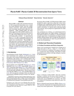 PhysicsNeRF: Physics-Guided 3D Reconstruction from Sparse Views