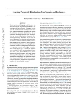 Learning Parametric Distributions from Samples and Preferences