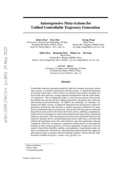 Autoregressive Meta-Actions for Unified Controllable Trajectory Generation
