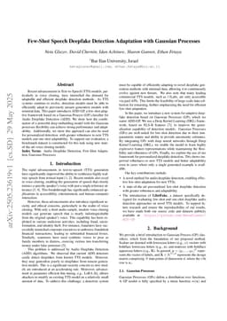 Few-Shot Speech Deepfake Detection Adaptation with Gaussian Processes