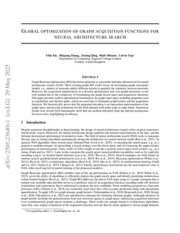 Global optimization of graph acquisition functions for neural architecture search