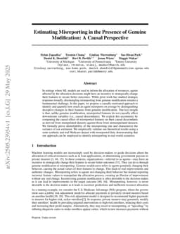 Estimating Misreporting in the Presence of Genuine Modification: A Causal Perspective