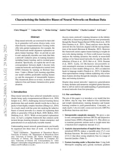 Characterising the Inductive Biases of Neural Networks on Boolean Data