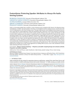 FeatureSense: Protecting Speaker Attributes in Always-On Audio Sensing System