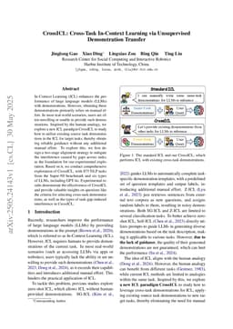 CrossICL: Cross-Task In-Context Learning via Unsupervised Demonstration Transfer