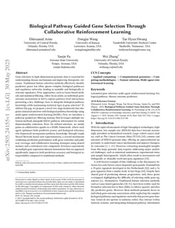 Biological Pathway Guided Gene Selection Through Collaborative Reinforcement Learning