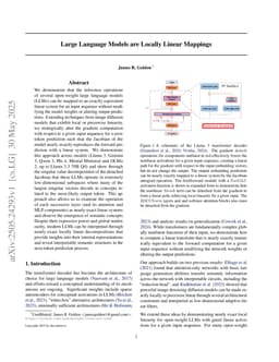 Large Language Models are Locally Linear Mappings