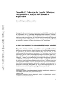 Neural Drift Estimation for Ergodic Diffusions: Non-parametric Analysis and Numerical Exploration