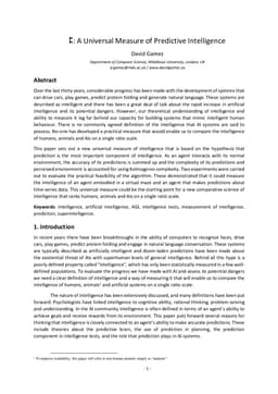 P: A Universal Measure of Predictive Intelligence