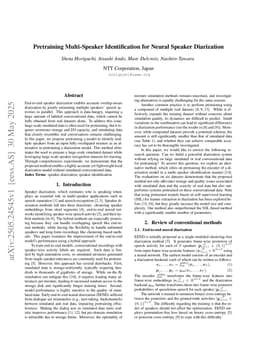 Pretraining Multi-Speaker Identification for Neural Speaker Diarization