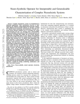 Neuro-Symbolic Operator for Interpretable and Generalizable Characterization of Complex Piezoelectric Systems