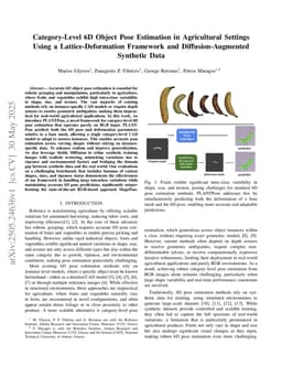 Category-Level 6D Object Pose Estimation in Agricultural Settings Using a Lattice-Deformation Framework and Diffusion-Augmented Synthetic Data