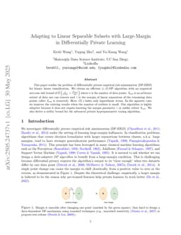 Adapting to Linear Separable Subsets with Large-Margin in Differentially Private Learning