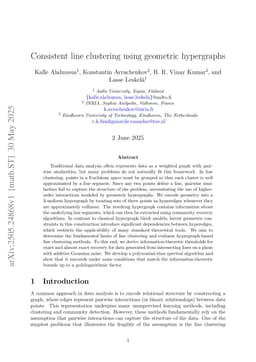 Consistent line clustering using geometric hypergraphs