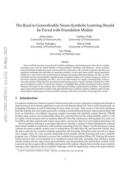 The Road to Generalizable Neuro-Symbolic Learning Should be Paved with Foundation Models