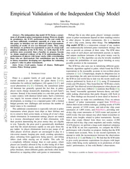 Empirical Validation of the Independent Chip Model