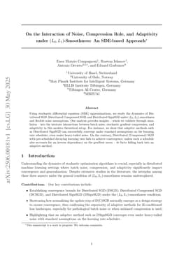 On the Interaction of Noise, Compression Role, and Adaptivity under $(L_0, L_1)$-Smoothness: An SDE-based Approach