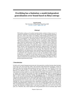 Overfitting has a limitation: a model-independent generalization error bound based on Rényi entropy