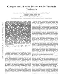 Compact and Selective Disclosure for Verifiable Credentials