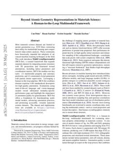 Beyond Atomic Geometry Representations in Materials Science: A Human-in-the-Loop Multimodal Framework