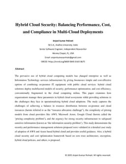 Hybrid Cloud Security: Balancing Performance, Cost, and Compliance in Multi-Cloud Deployments