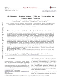 3D Trajectory Reconstruction of Moving Points Based on Asynchronous Cameras
