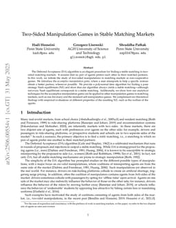 Two-Sided Manipulation Games in Stable Matching Markets