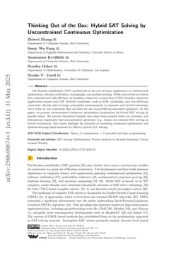 Thinking Out of the Box: Hybrid SAT Solving by Unconstrained Continuous Optimization