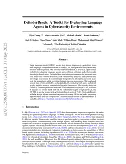 DefenderBench: A Toolkit for Evaluating Language Agents in Cybersecurity Environments