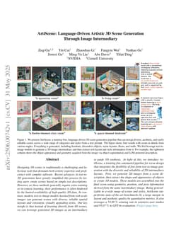 ArtiScene: Language-Driven Artistic 3D Scene Generation Through Image Intermediary