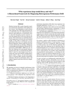 "Who experiences large model decay and why?" A Hierarchical Framework for Diagnosing Heterogeneous Performance Drift