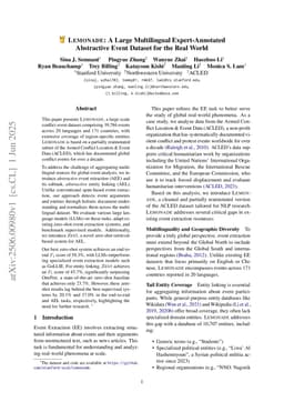 LEMONADE: A Large Multilingual Expert-Annotated Abstractive Event Dataset for the Real World
