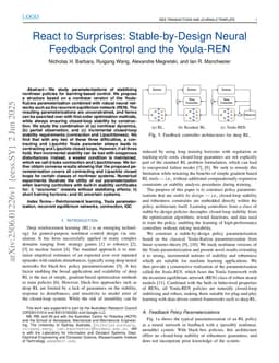 React to Surprises: Stable-by-Design Neural Feedback Control and the Youla-REN