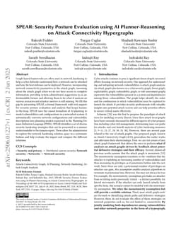 SPEAR: Security Posture Evaluation using AI Planner-Reasoning on Attack-Connectivity Hypergraphs