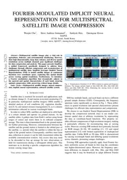 Fourier-Modulated Implicit Neural Representation for Multispectral Satellite Image Compression